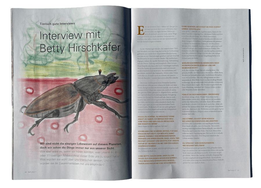Doppelseite aus NATURZYT Magazin Interview Sommer-Ausgabe
