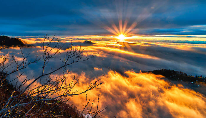 Sonnenuntergang im Winter von Passwang